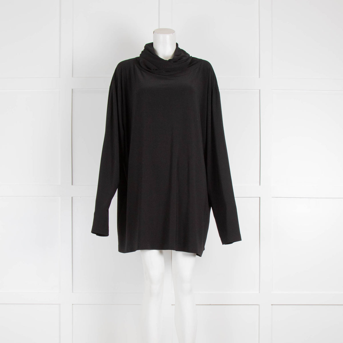 Norma Kamali Black Shawl Neck Top