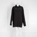 Norma Kamali Black Shawl Neck Top