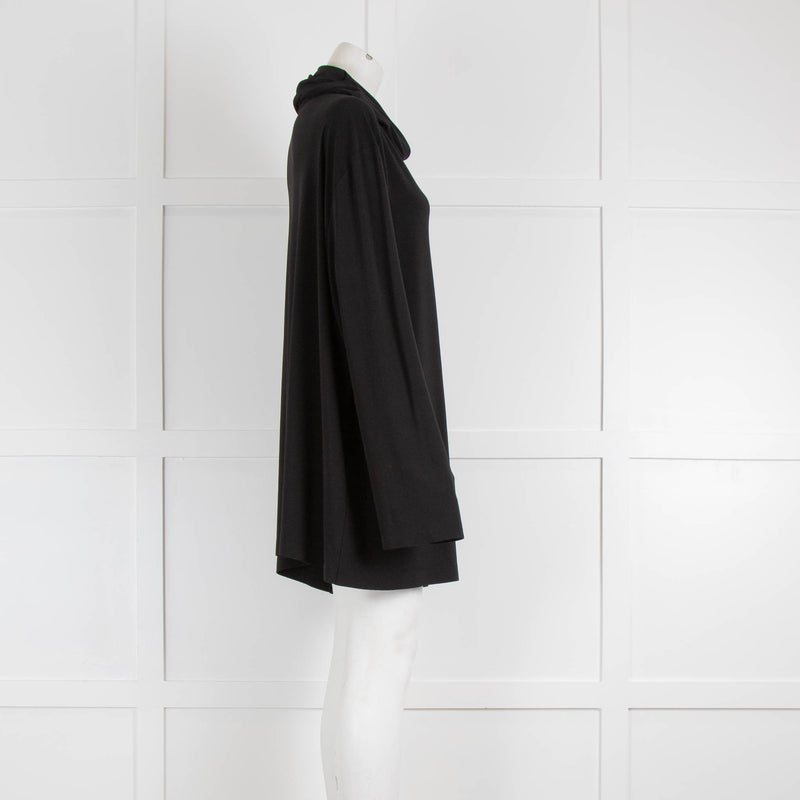 Norma Kamali Black Shawl Neck Top