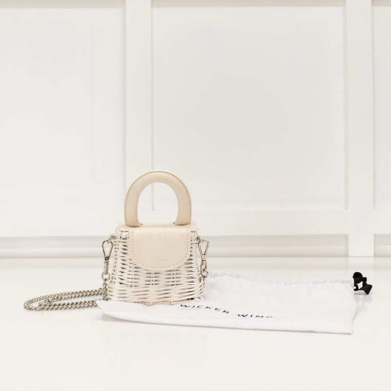Wicker Wings White Mini Top Handle Bag