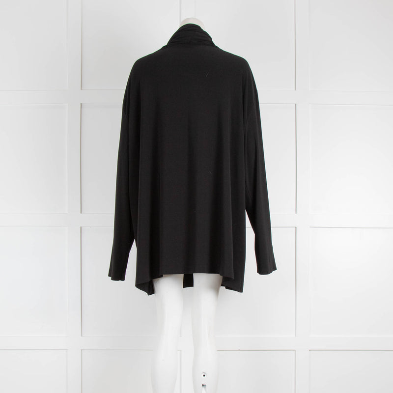 Norma Kamali Black Shawl Neck Top