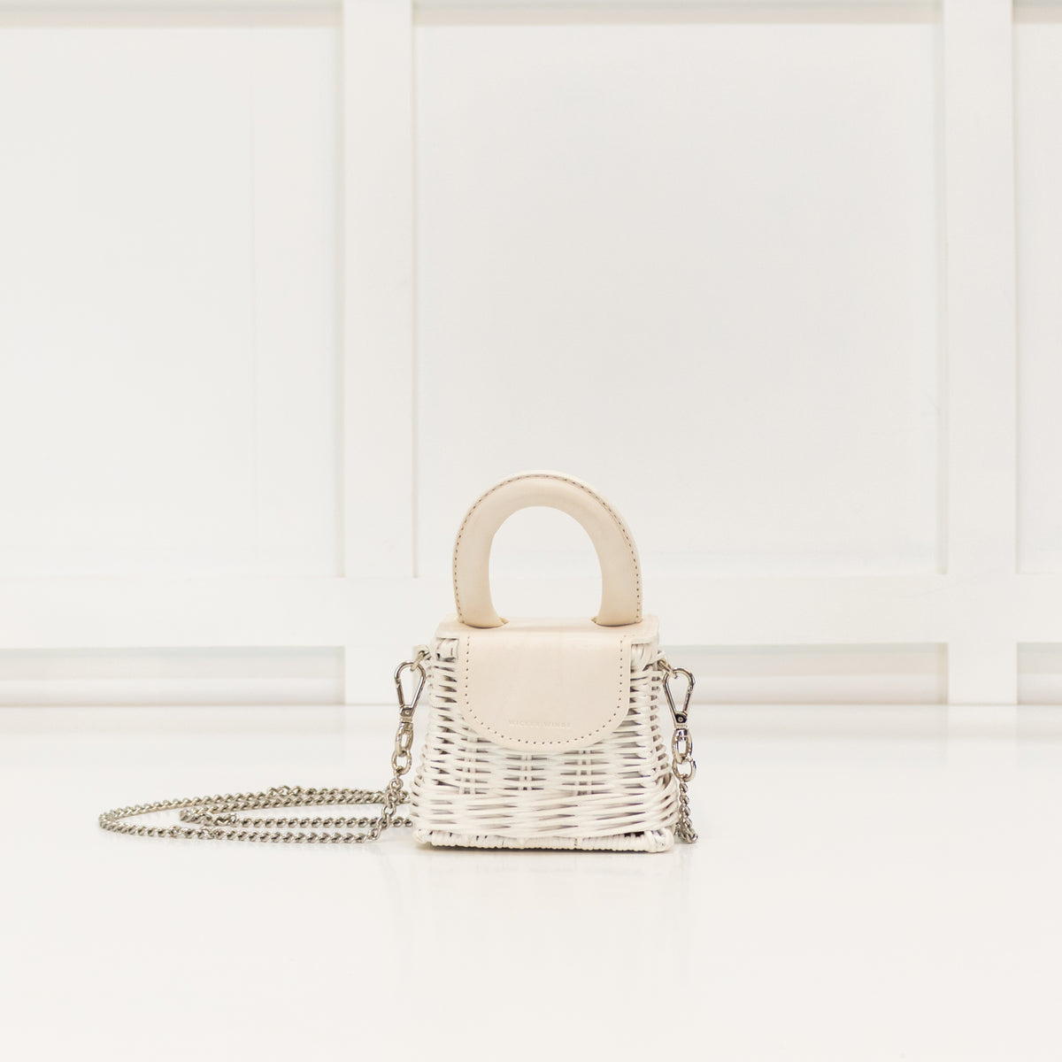 Wicker Wings White Mini Top Handle Bag