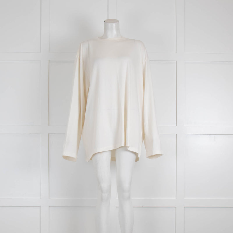 Skims Off White Long Sleeved T-Shirt