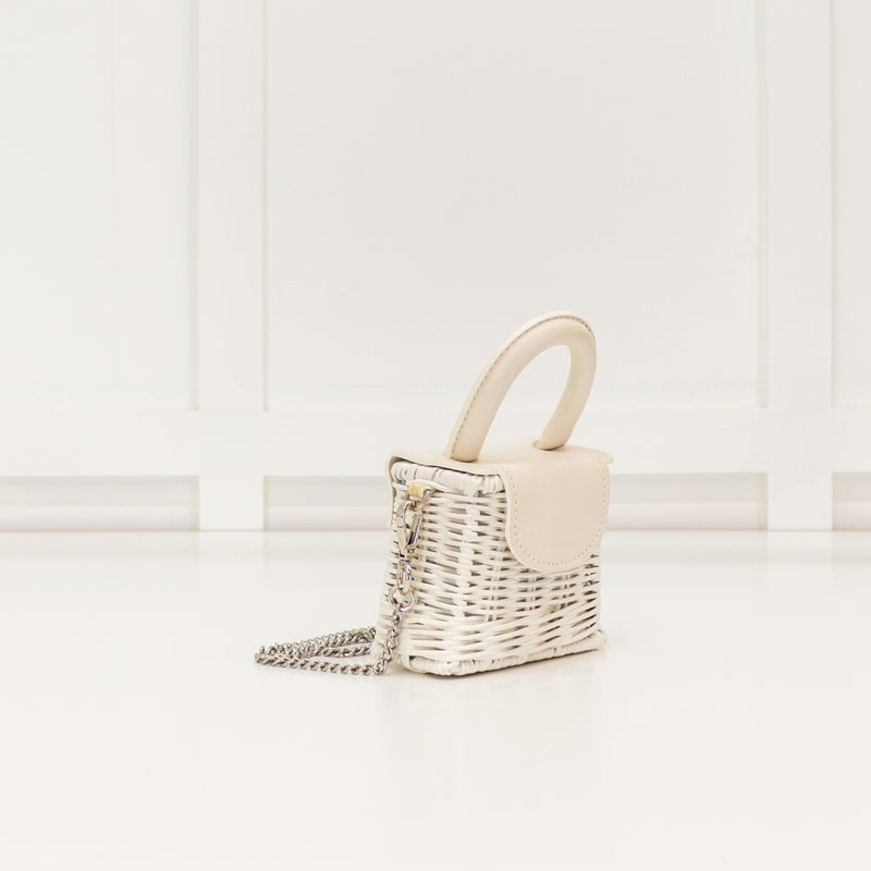 Wicker Wings White Mini Top Handle Bag