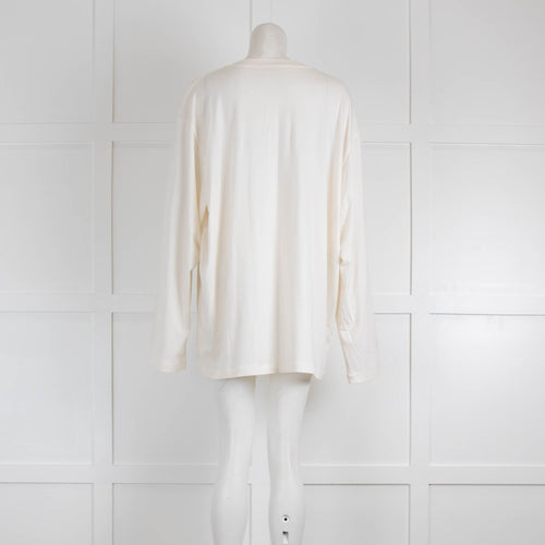 Skims Off White Long Sleeved T-Shirt