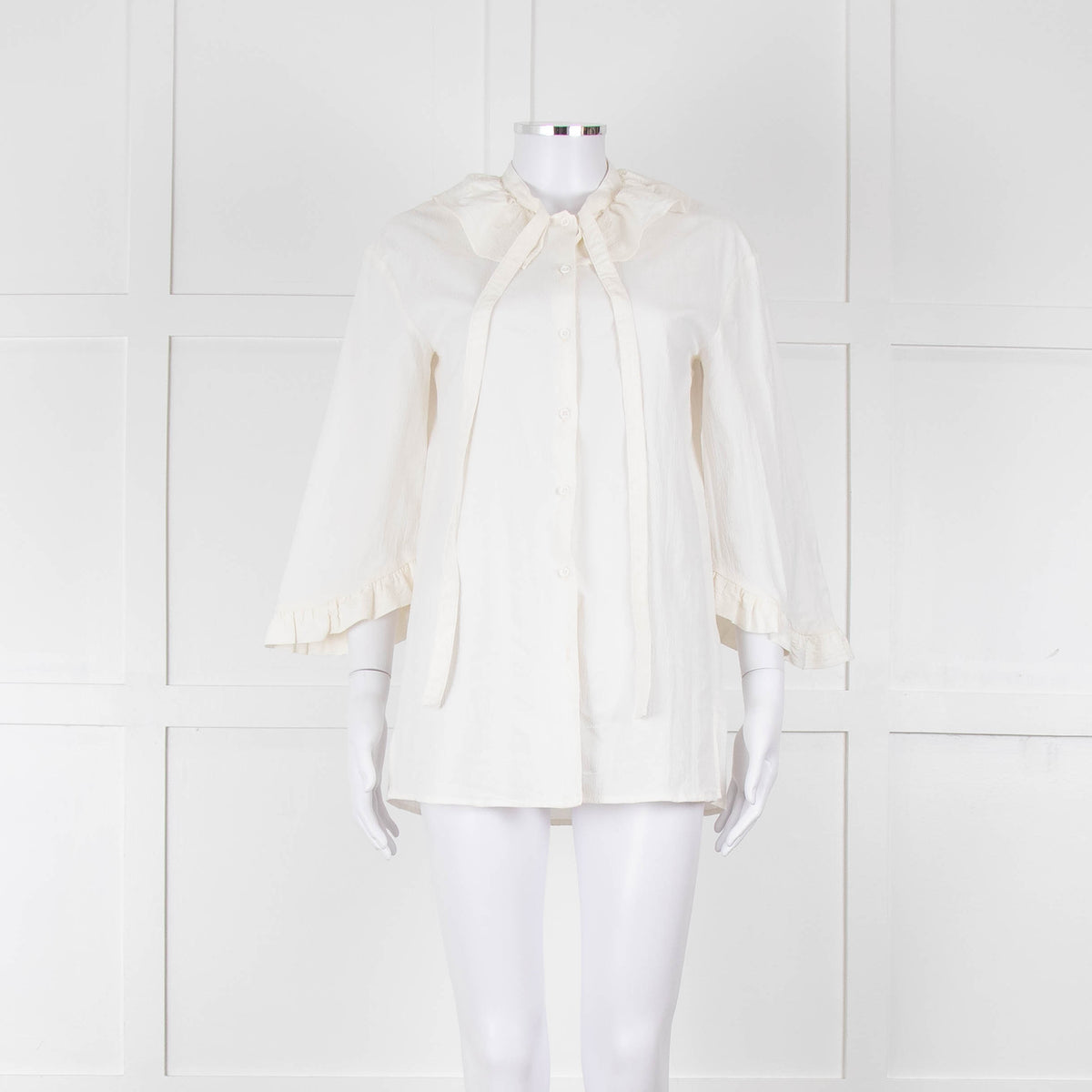 Baum Und Pferdgarten Cream Textured Frill Trim Top