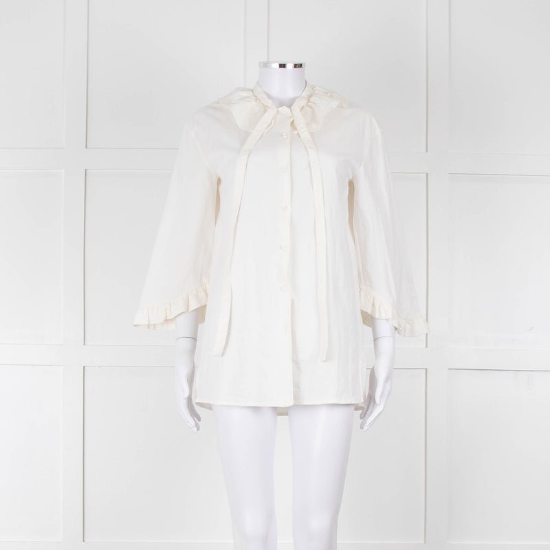 Baum Und Pferdgarten Cream Textured Frill Trim Top