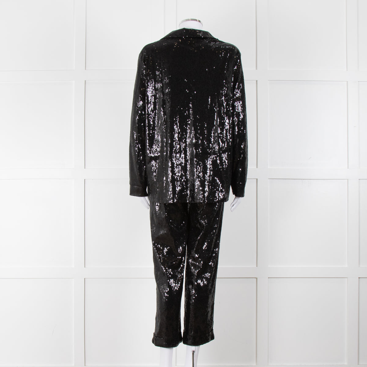 Nadine Merabi Jessie Black Sequin Trouser Suit