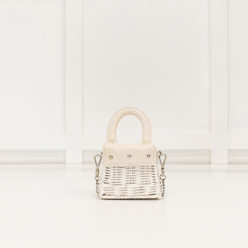 Wicker Wings White Mini Top Handle Bag
