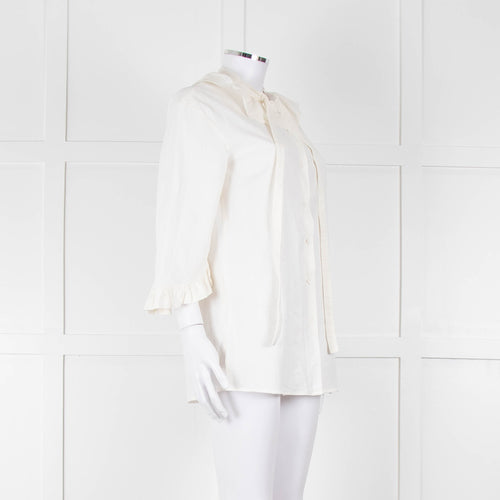 Baum Und Pferdgarten Cream Textured Frill Trim Top