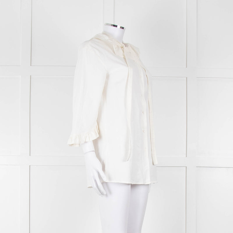 Baum Und Pferdgarten Cream Textured Frill Trim Top