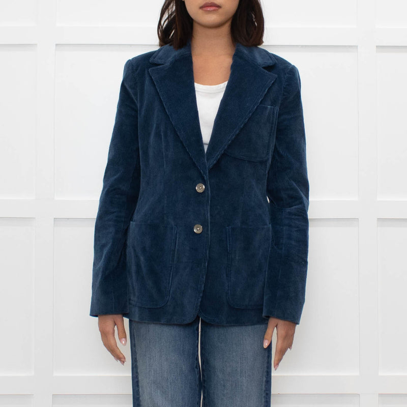 La Vie by Rebecca Taylor Teal Corduroy Blazer