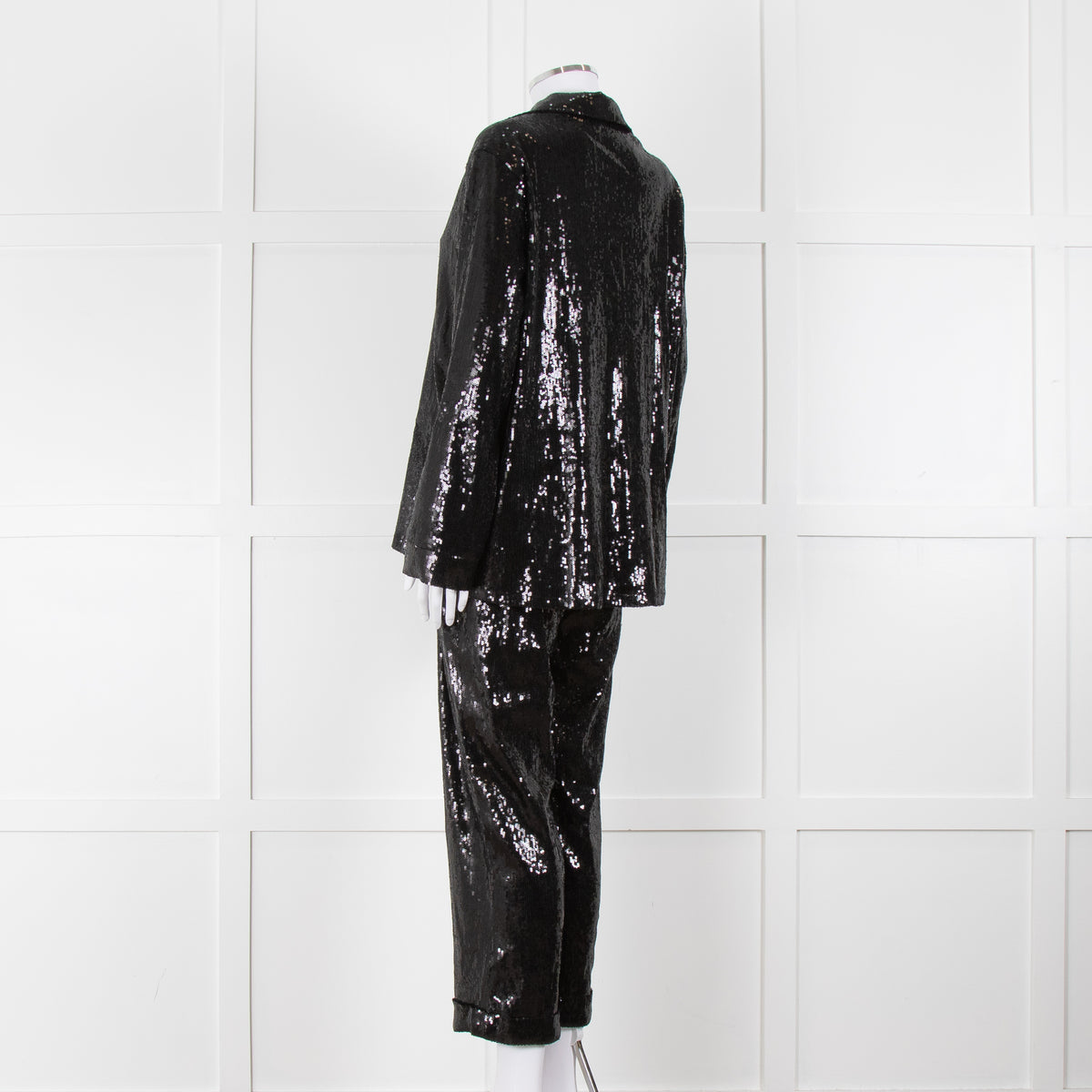 Nadine Merabi Jessie Black Sequin Trouser Suit