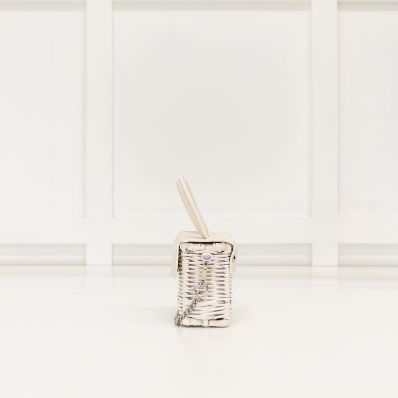Wicker Wings White Mini Top Handle Bag