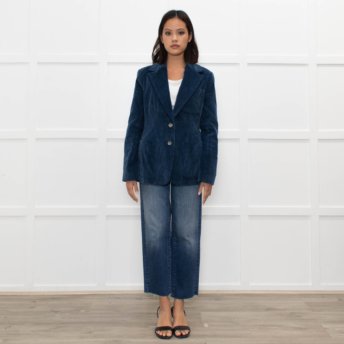 La Vie by Rebecca Taylor Teal Corduroy Blazer