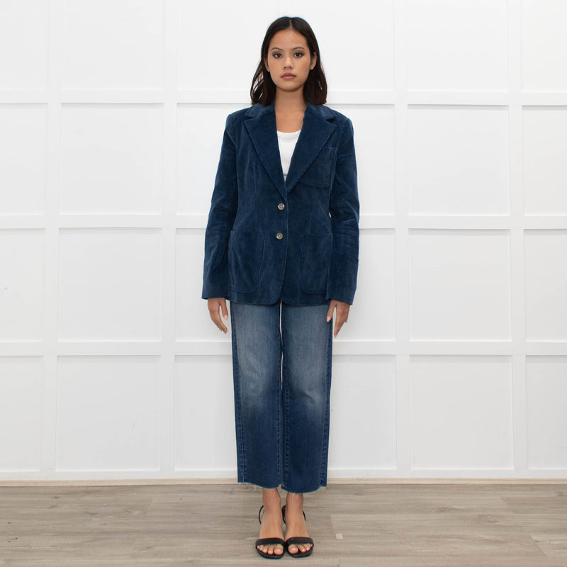 La Vie by Rebecca Taylor Teal Corduroy Blazer