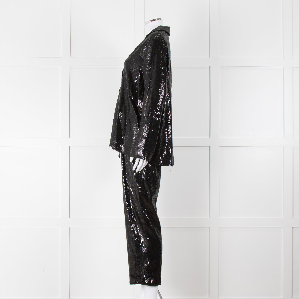 Nadine Merabi Jessie Black Sequin Trouser Suit