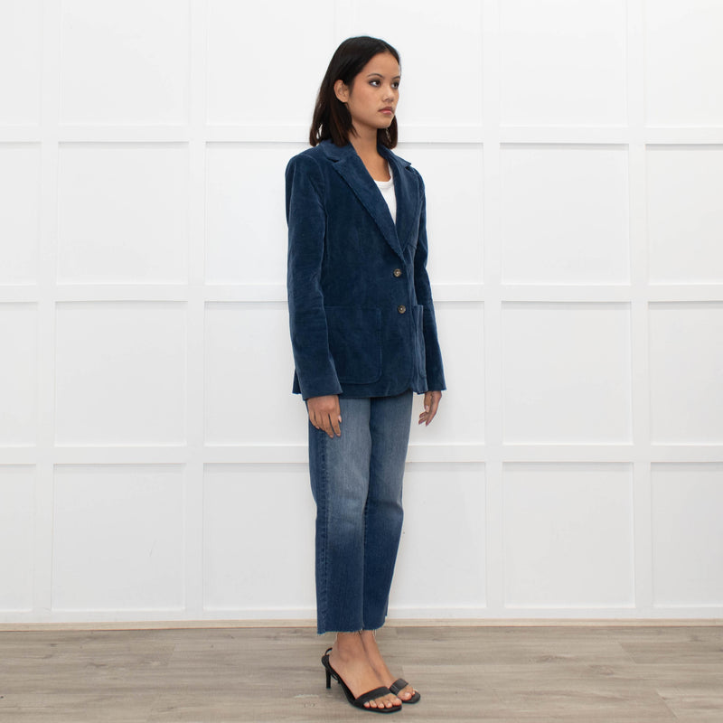 La Vie by Rebecca Taylor Teal Corduroy Blazer