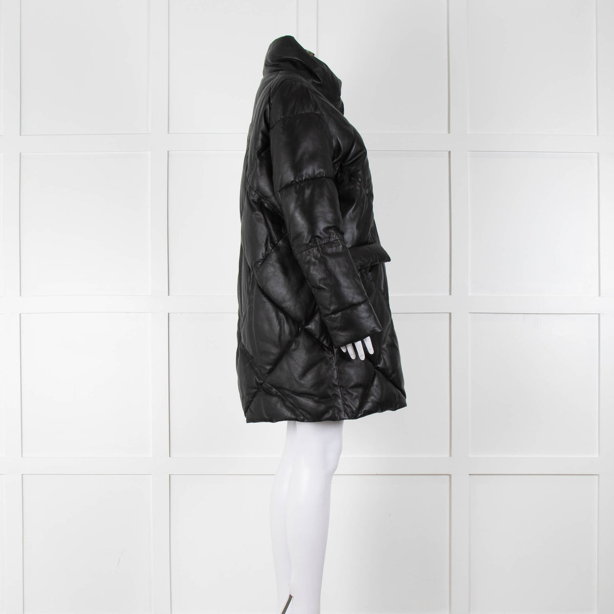 Max & Moi Black Padded Leather Coat