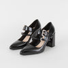 Prada Black Pointed Toe Buckle Up Mary Jane