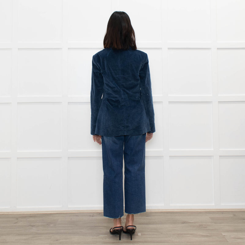 La Vie by Rebecca Taylor Teal Corduroy Blazer
