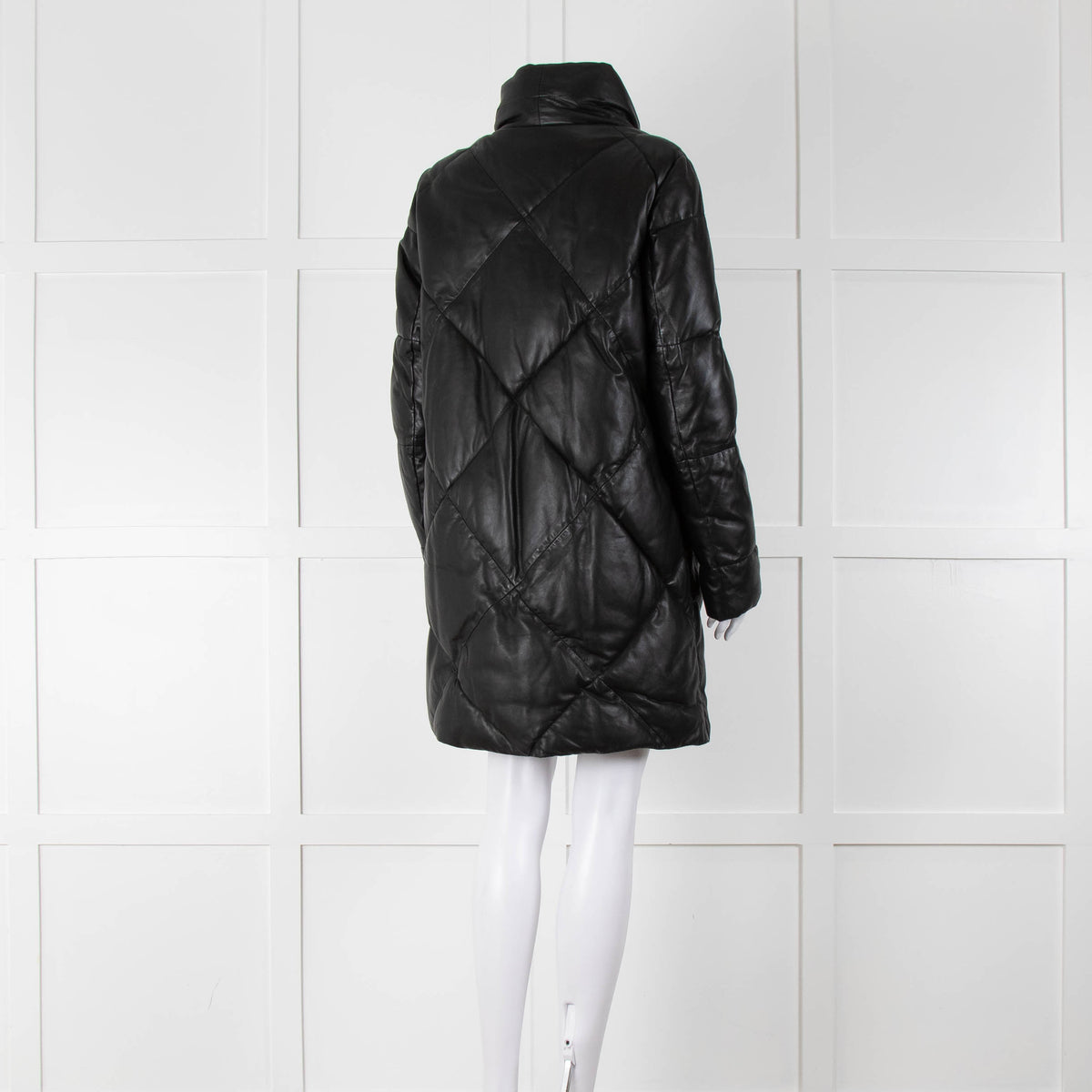 Max & Moi Black Padded Leather Coat