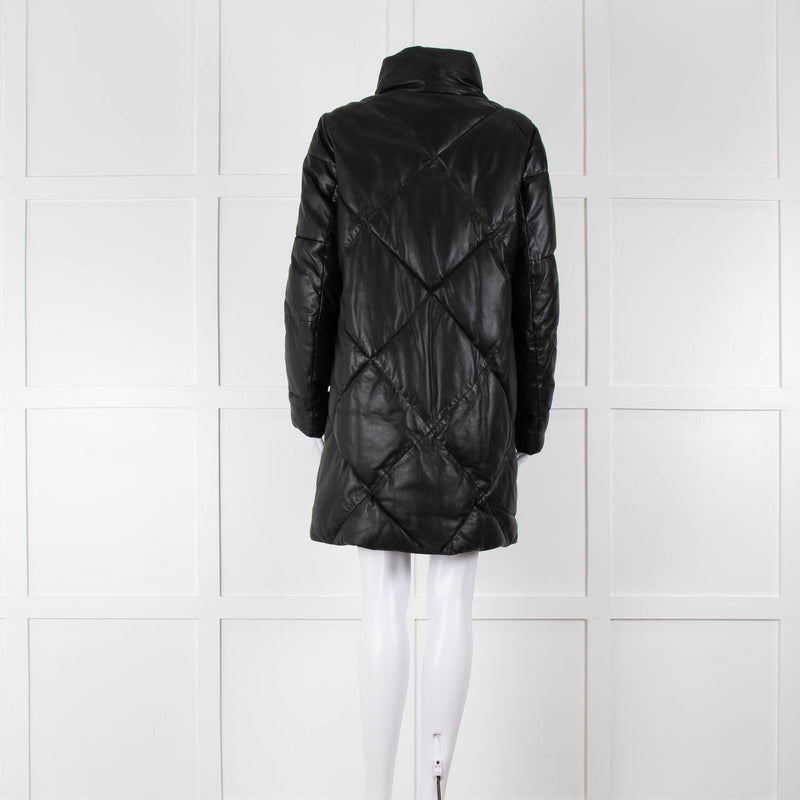 Max & Moi Black Padded Leather Coat