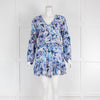 Poupette Saint Barth Blue Floral Short Sleeved Dress