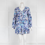 Poupette Saint Barth Blue Floral Short Sleeved Dress
