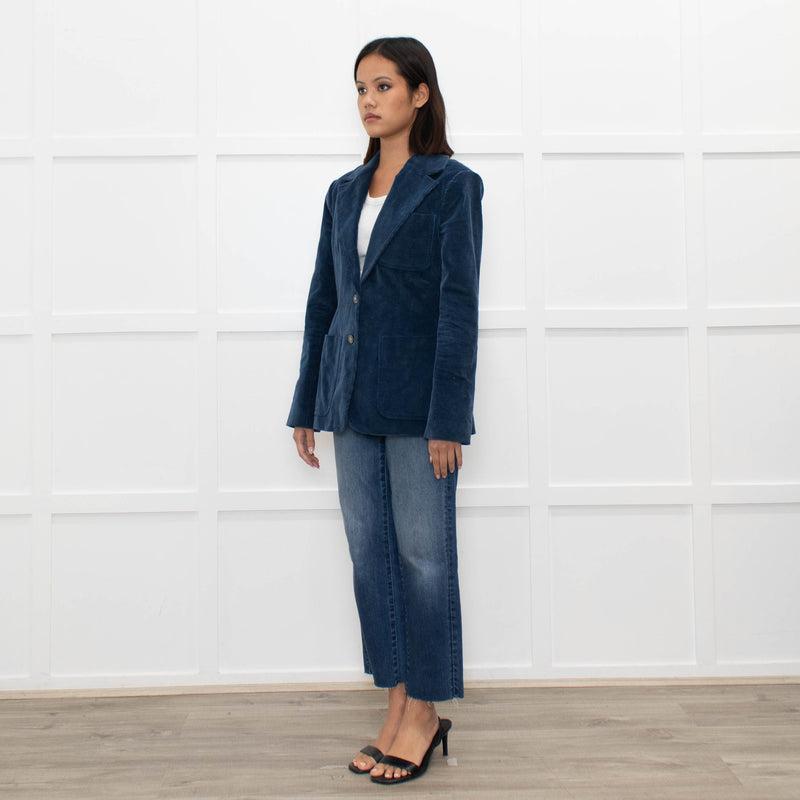 La Vie by Rebecca Taylor Teal Corduroy Blazer