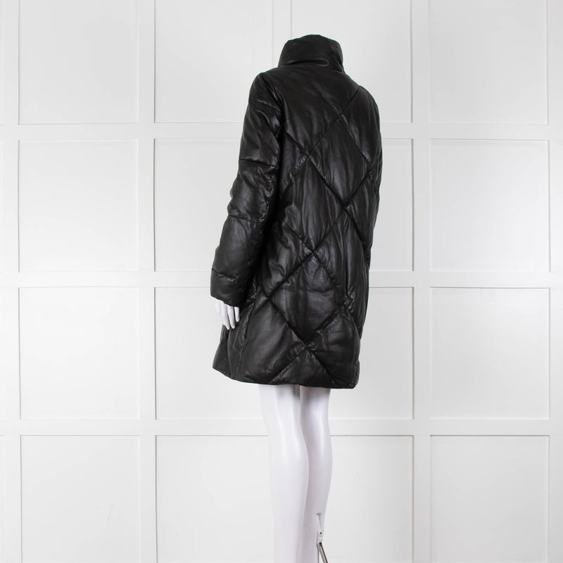 Max & Moi Black Padded Leather Coat