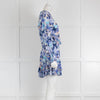 Poupette Saint Barth Blue Floral Short Sleeved Dress