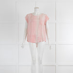 Joie Pink Snake Print Short Sleeve Silk Top