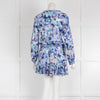 Poupette Saint Barth Blue Floral Short Sleeved Dress
