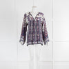 Isabel Marant Etoile White Purple Chiffon Kaftan Top