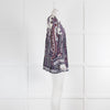 Isabel Marant Etoile White Purple Chiffon Kaftan Top