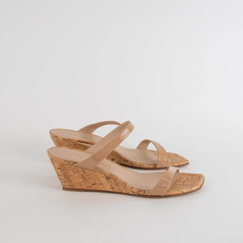 Stuart Weitzman Mid Heel Cork Wedges
