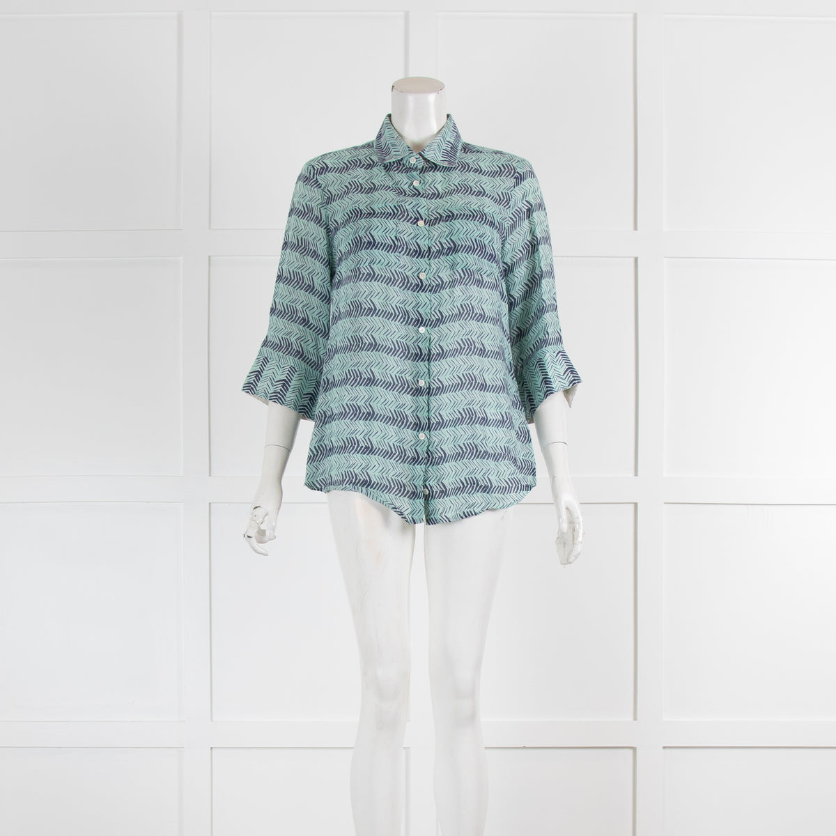 Weekend Max Mara Light Turquoise Blue 3/4 Sleeve Shirt