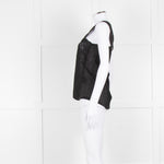 The Kooples Black Broderie Anglaise Cotton Sleeveless Top