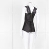 The Kooples Black Broderie Anglaise Cotton Sleeveless Top
