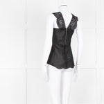 The Kooples Black Broderie Anglaise Cotton Sleeveless Top
