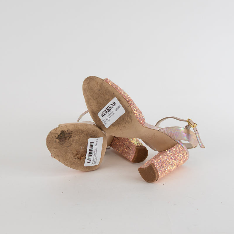 Terry De Havilland Pink Glitter Mid Heel Shoes