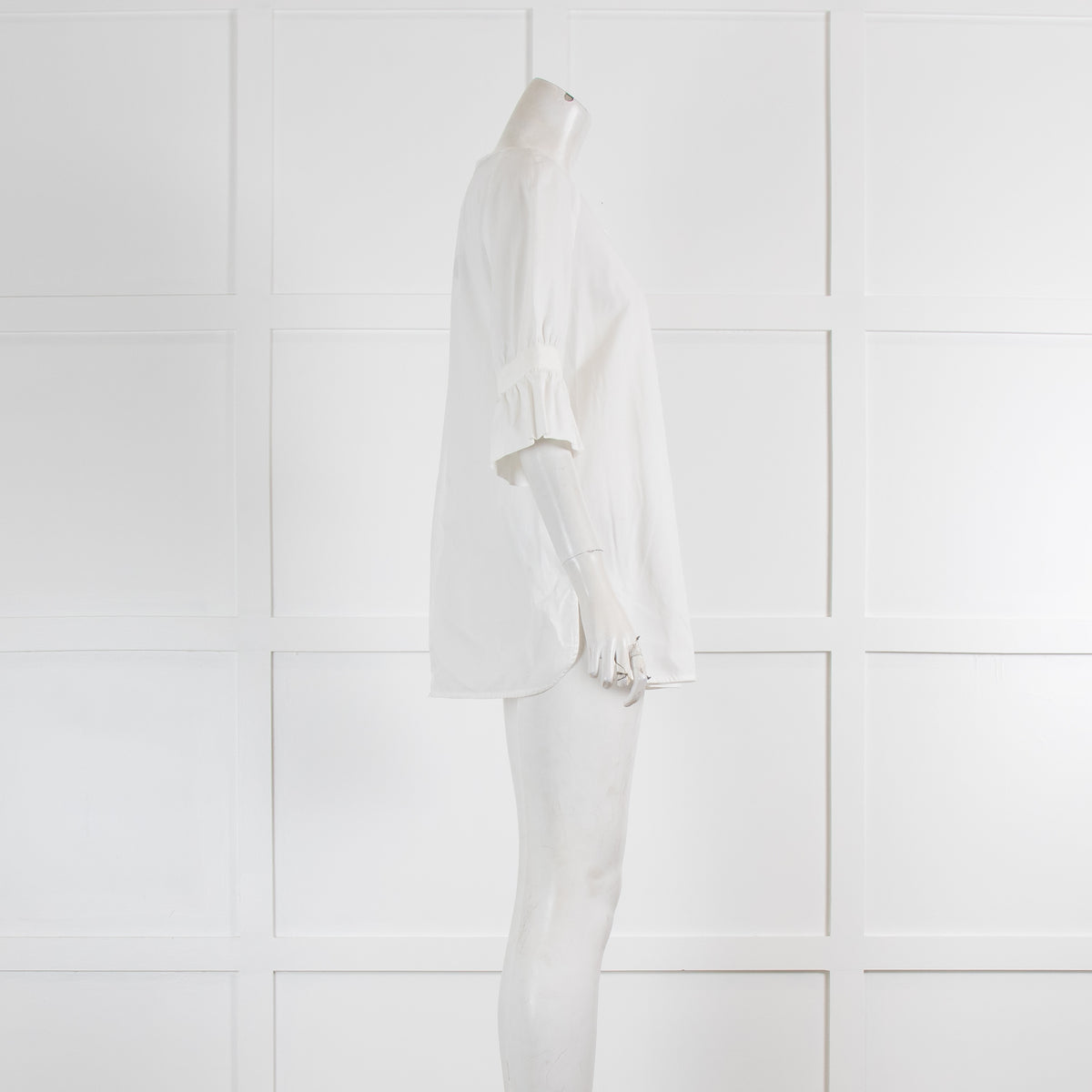 Weill White Cotton 3/4 Sleeve Top