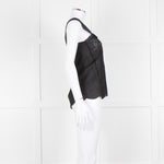 The Kooples Black Broderie Anglaise Cotton Sleeveless Top