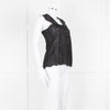 The Kooples Black Broderie Anglaise Cotton Sleeveless Top