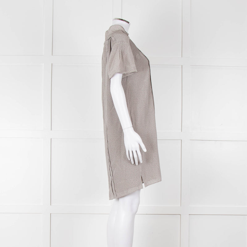 Burberry Light Grey Ditzy Floral Short Sleeve Tunic Dress