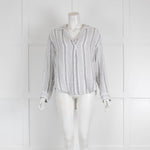 Rails Savannah  Blue/White Striped Shirt