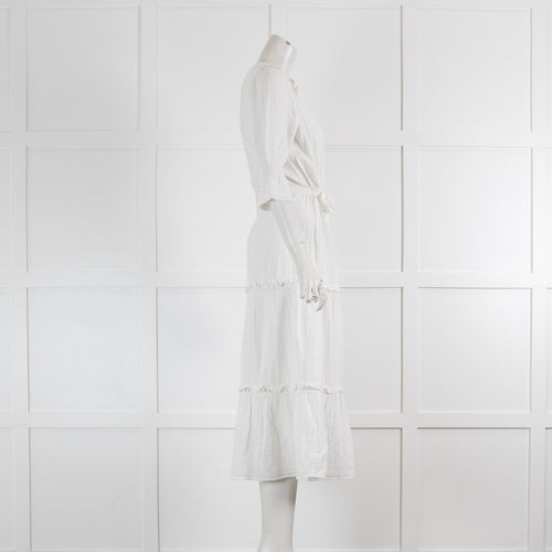 Wyse White Cheese Cloth Midi Summer Dress