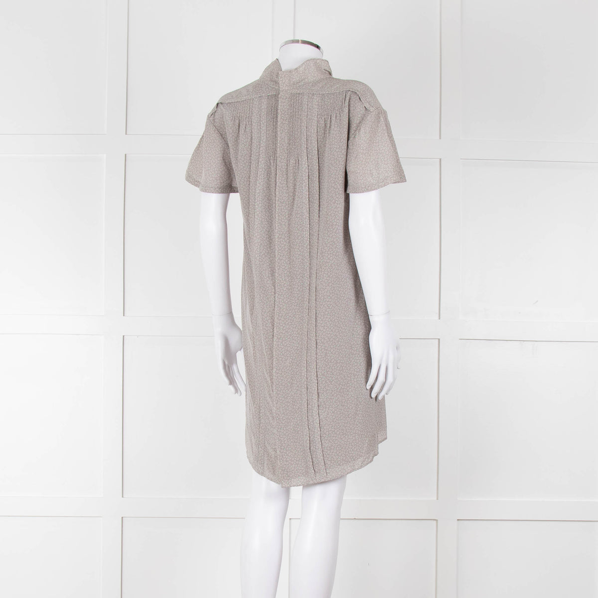 Burberry Light Grey Ditzy Floral Short Sleeve Tunic Dress
