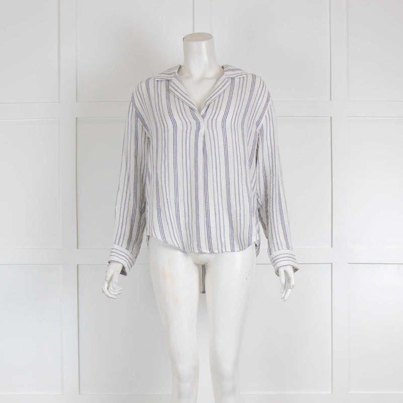 Rails Savannah  Blue/White Striped Shirt